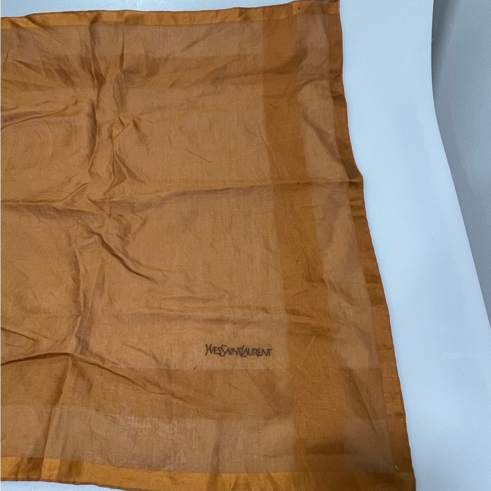YSL Yves Saint Laurent Silk Hanker-chief Square Orange - Picture 3 of 5